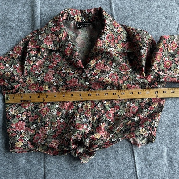 Anxiety Crop Top Womens Medium Floral Front Tie Cottagecore Dainty Feminine - Picture 5 of 7